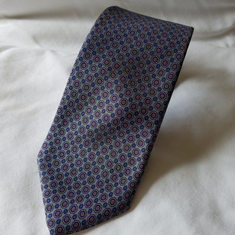 HARBOUR CLUB 100% SILK NECKTIE MENS BLUE
